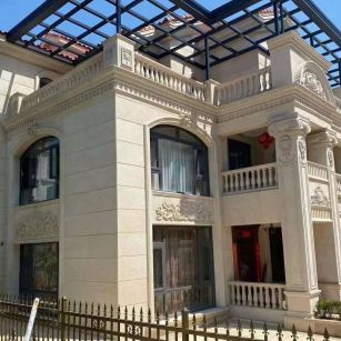 深圳 黄金麻花岗岩荔枝面别墅外墙干挂