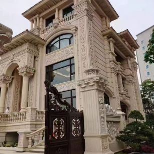 深圳 黄金麻花岗岩别墅外墙干挂效果展示