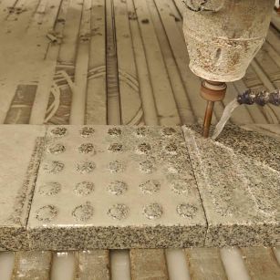 深圳 芝麻白花岗岩石材盲人石、盲道石、盲点石