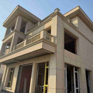 深圳 黄金麻花岗岩石材荔枝面外墙干挂效果展示