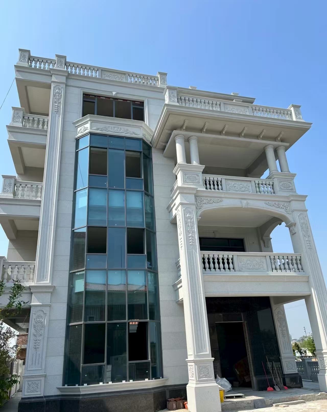 深圳 白麻花岗岩别墅外墙干挂效果展示