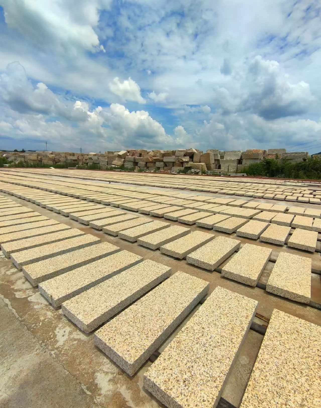 深圳 黄金麻荔枝面花岗岩石材地铺石防护中