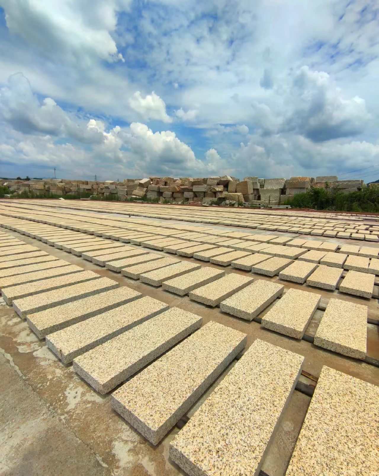 深圳 黄金麻花岗岩荔枝面地铺石防护中