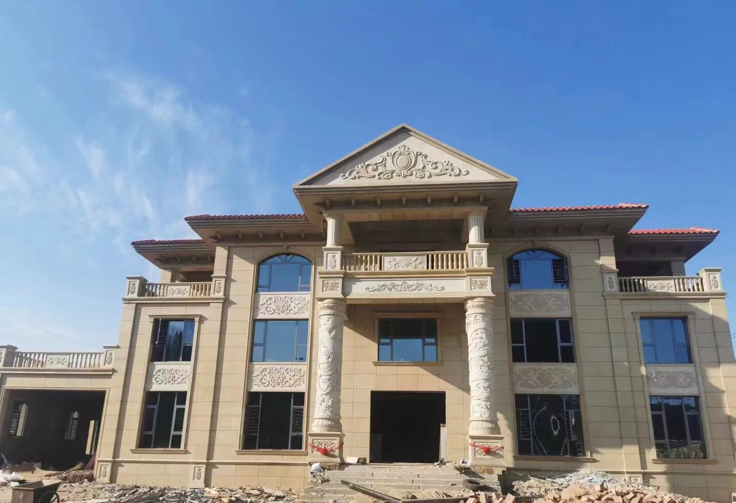 深圳 黄金麻花岗岩别墅外墙干挂