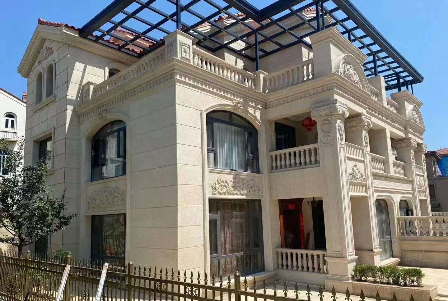 深圳 黄金麻花岗岩荔枝面别墅外墙干挂